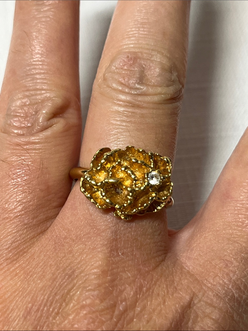 Vintage Avon gold tone ring with adjustable sizing. Would it fit a size 7 to a s